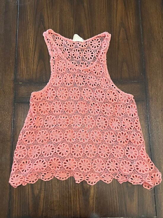 Pins & Needles Tops - Anthropologie Pins and Needles Pink Crochet Knit Sweater Tank Top Women's Medium